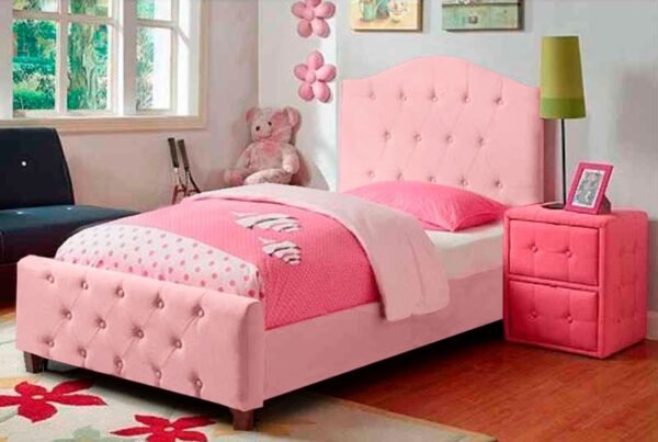 COMBO DE LUJO PARA NIÑAS, BASE CAMA, CABECERO MESA DE NOCHE