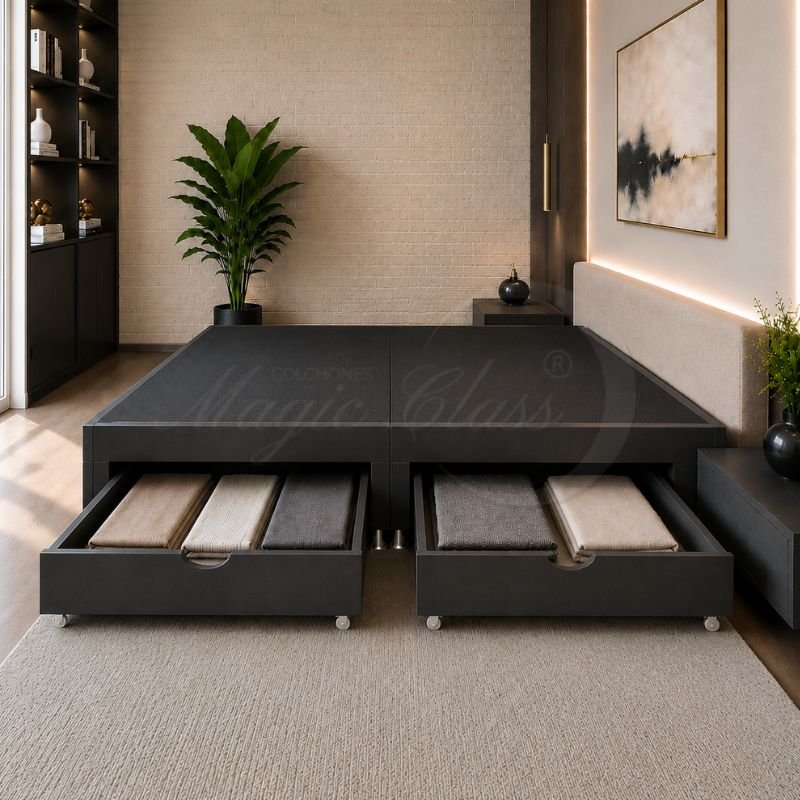 BASE CAMA CON CAJONES DIVIDIDA