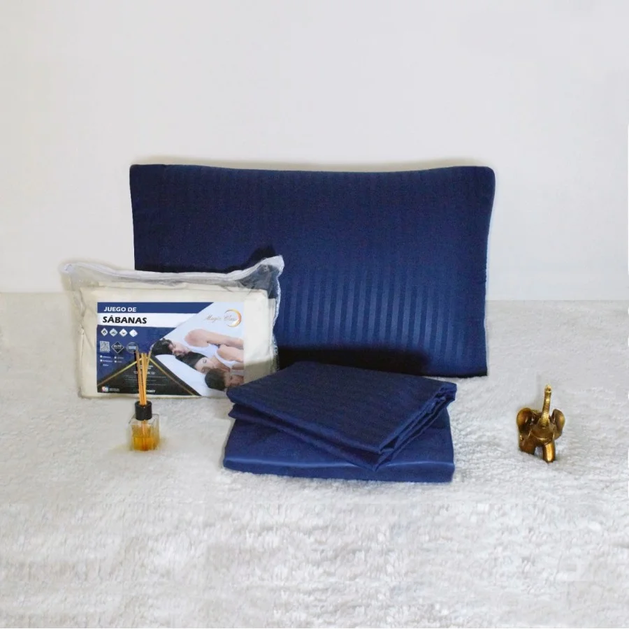 JUEGO DE SÁBANAS AZUL